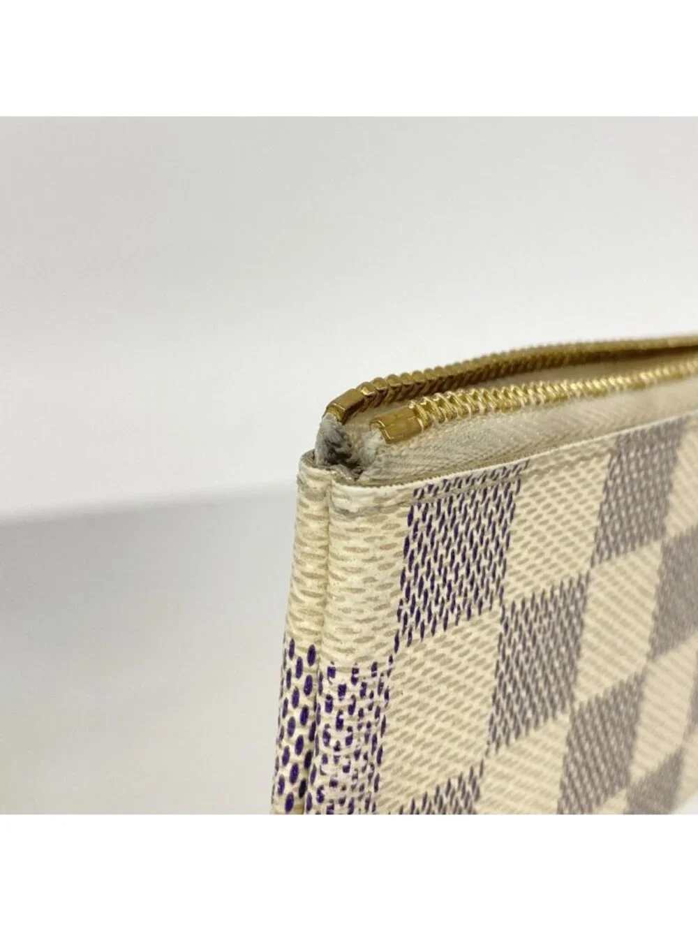 Louis Vuitton Coin Case Damier Azur Pochette Cles White